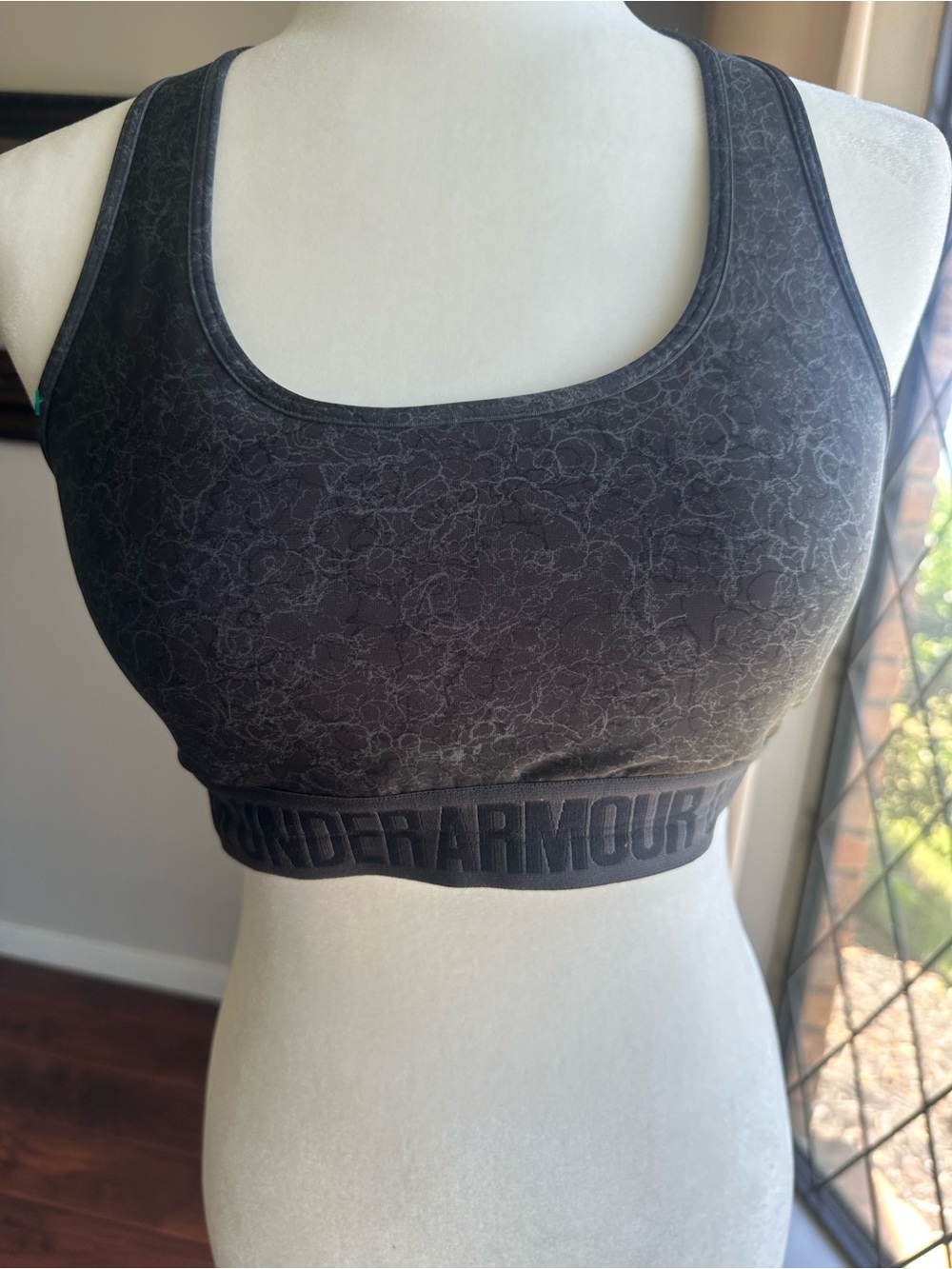 Under Armour Dark Gray Floral-Print Sports Bra